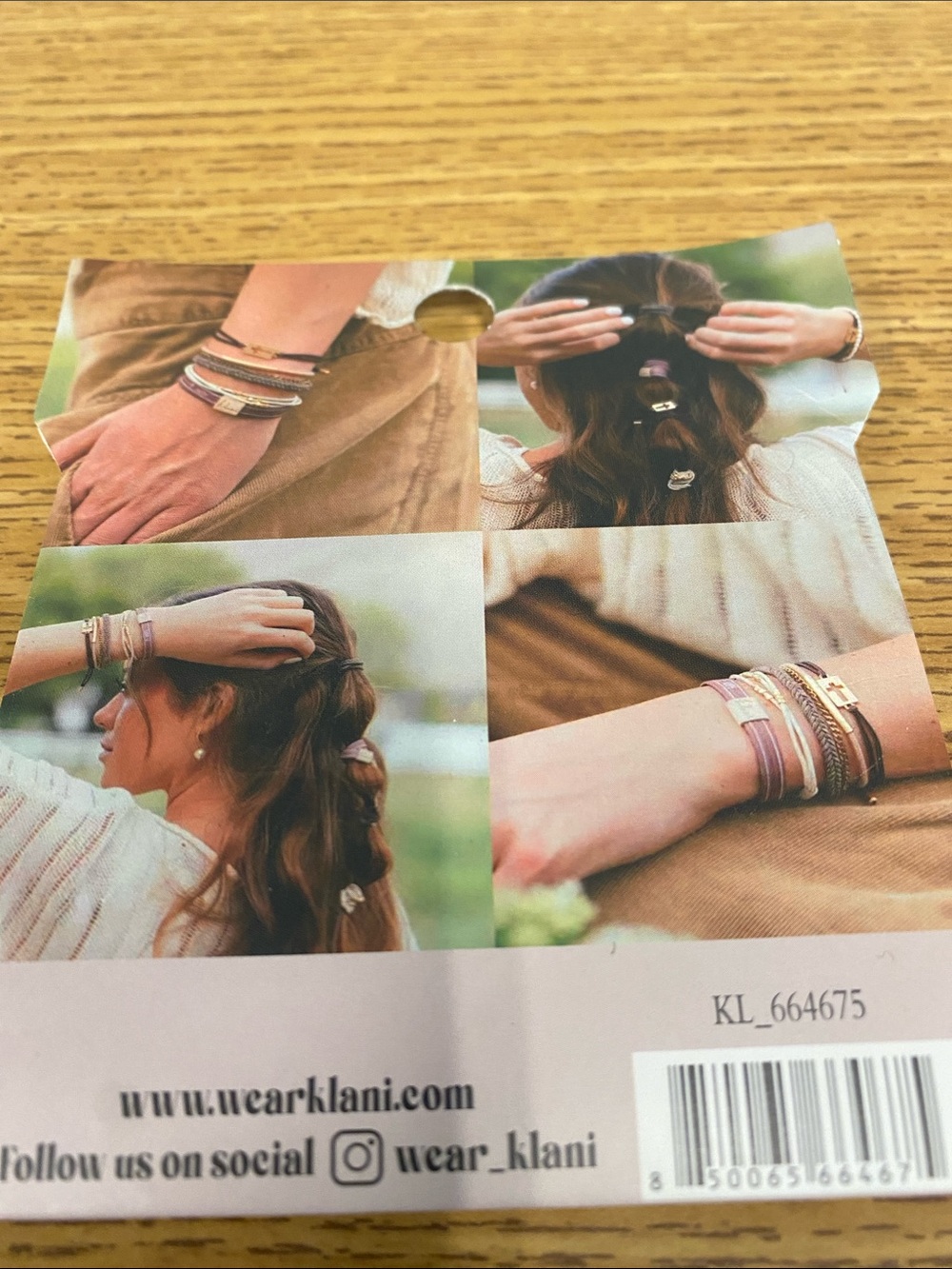 Lani Faith Women's Multi-Strand Hair Tie & Bracelet Set - Taupe, Mauve, Beige - Picture 3 of 3